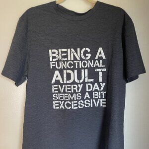 L Gray and White Men's Short Sleeve T-shirt